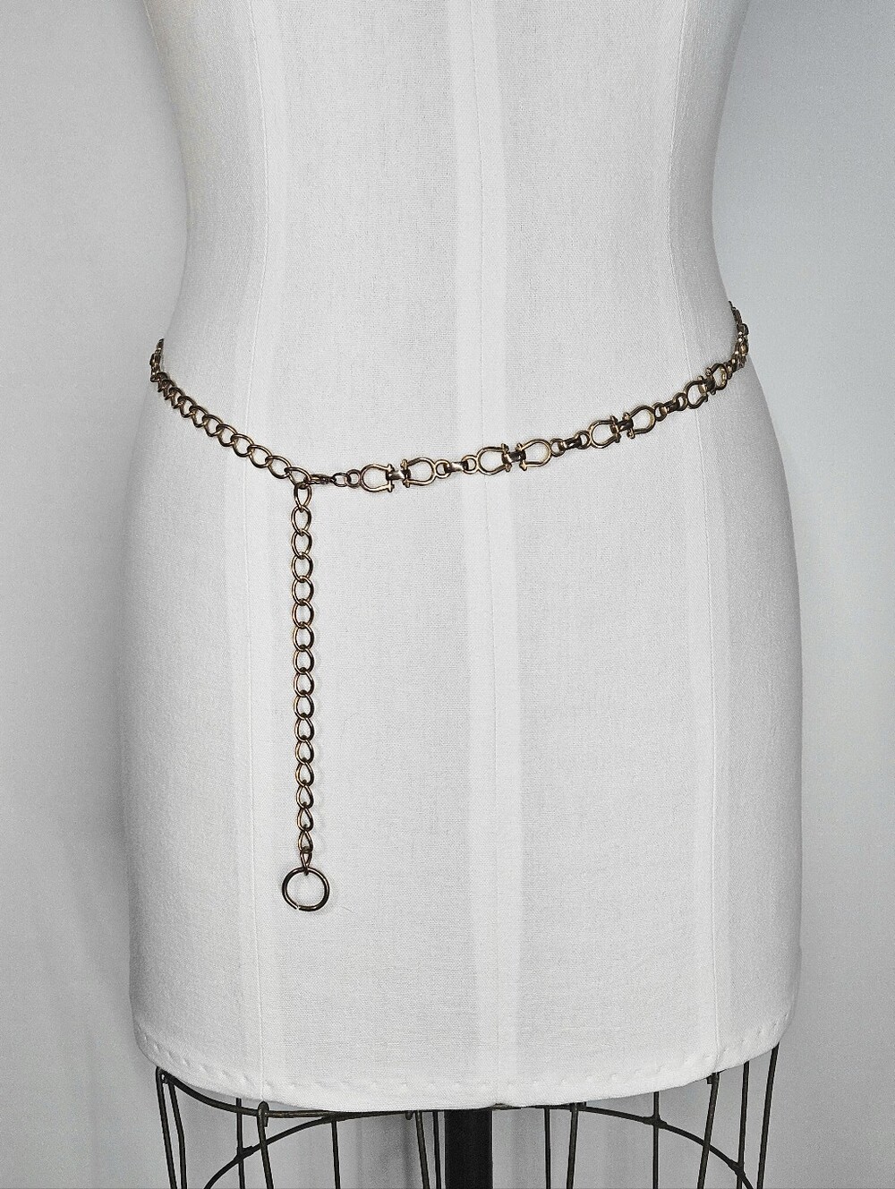 Chain Belt S/M Vintage Antique Copper Gold Gancini Horsebit Equestrian Necklace